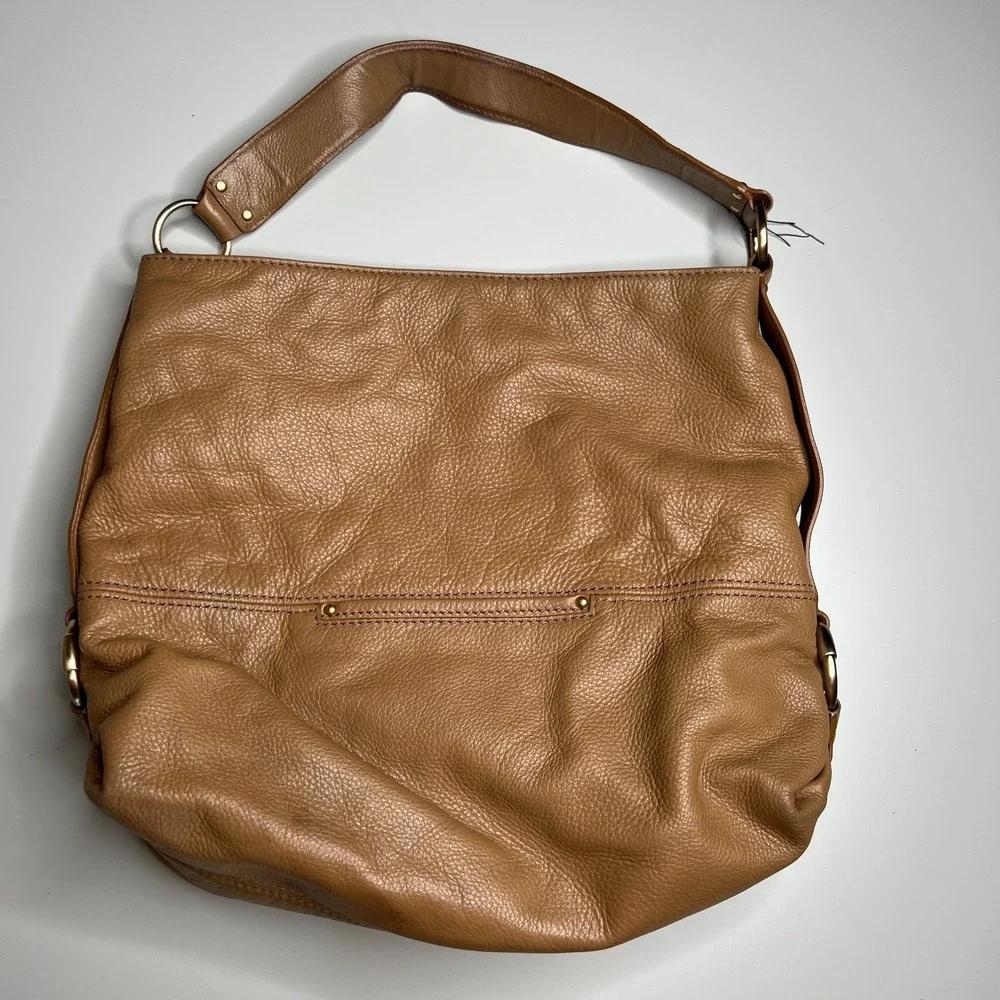 Michael Kors Austin Pebbled Leather Shoulder Tote Bag Brown Slouchy Hobo